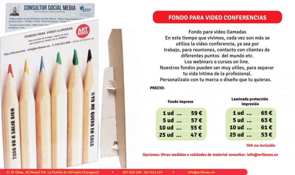 fondos en carton separadores videollamadas teletrabajo